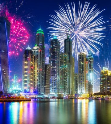 New Year fireworks display in Dubai, UAE