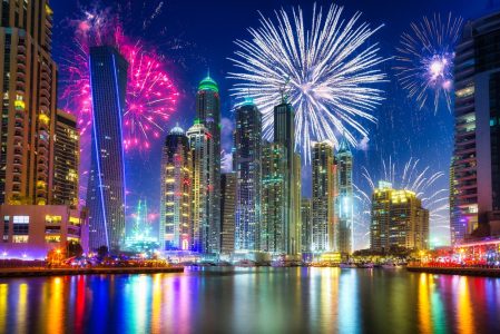 New Year fireworks display in Dubai, UAE